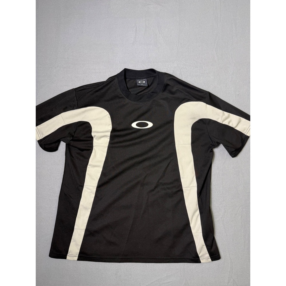 Vintage Oakley Genuine Software T-Shirt Mens M Black Cream Contrast Panel USA